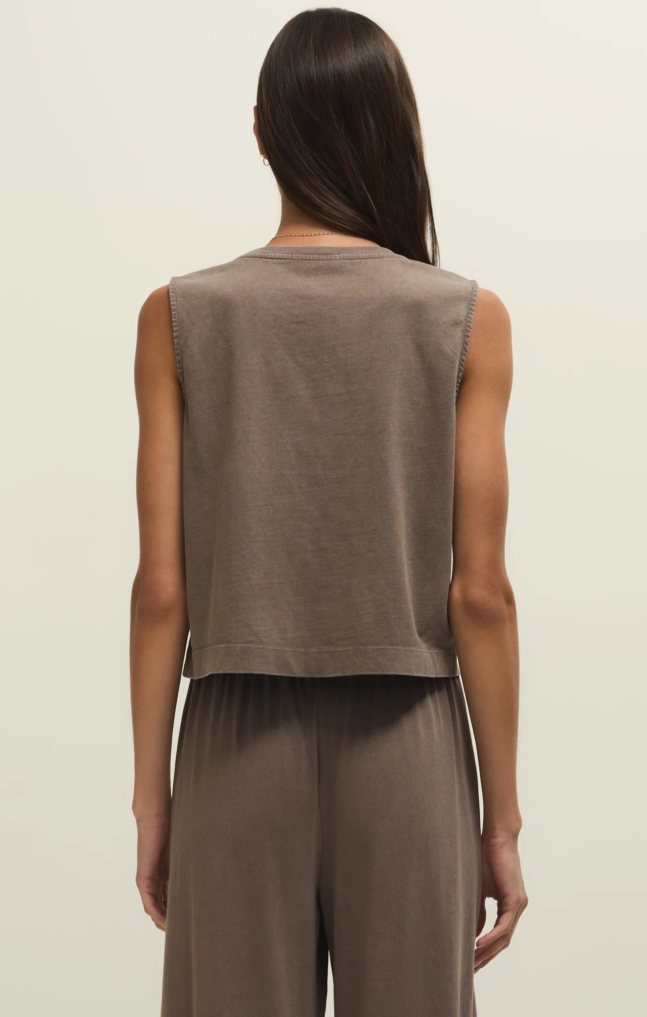Sloane Cotton Jersey Tank - Perfectly Taupe