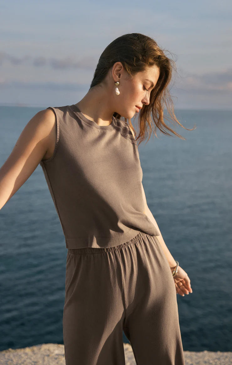Sloane Cotton Jersey Tank - Perfectly Taupe