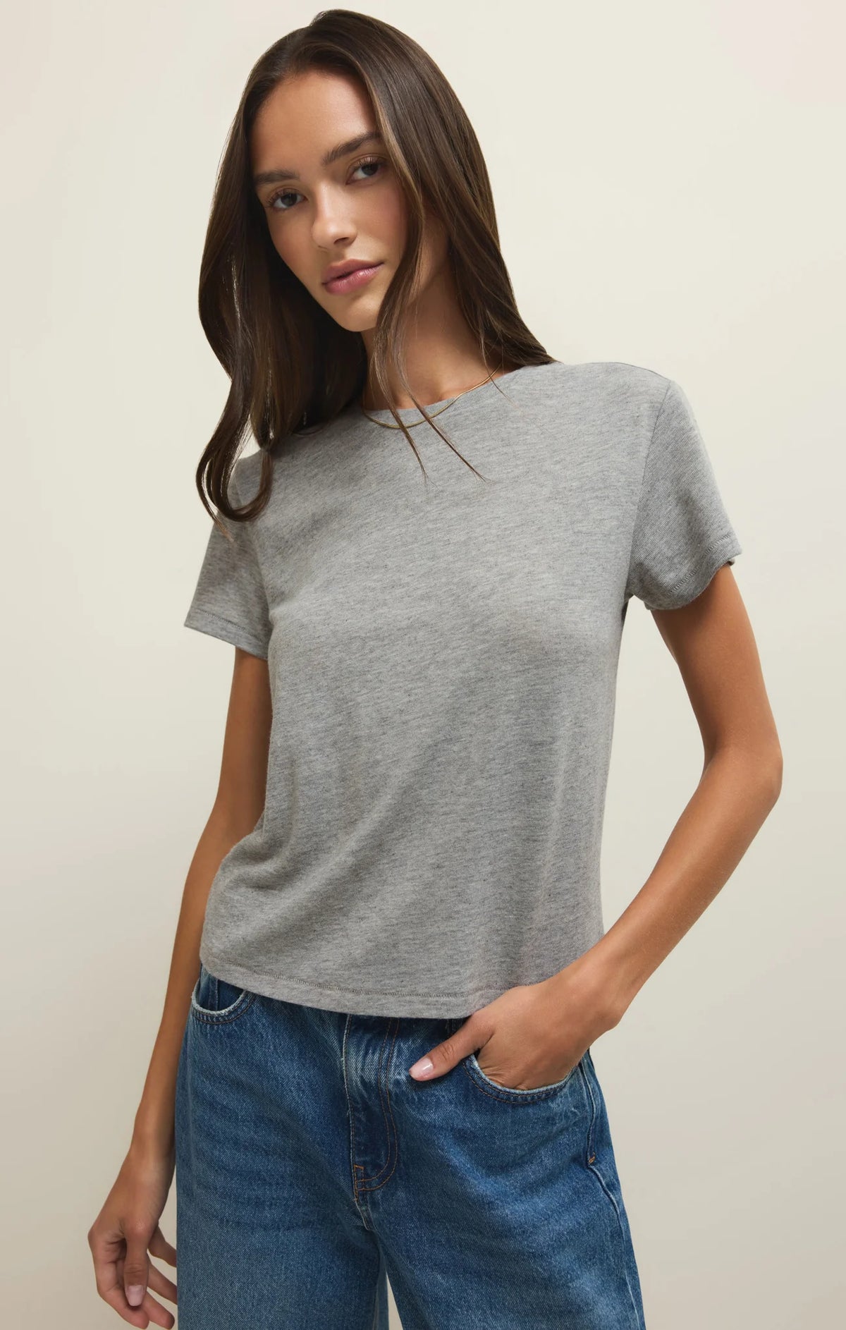 Tourist Airy Knit Jersey Tee - Classic Heather Grey
