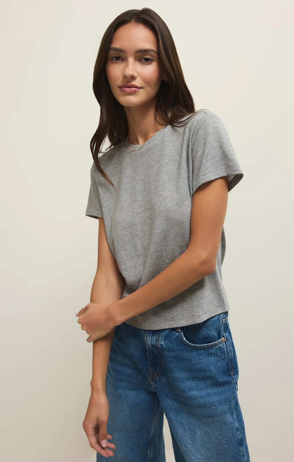 Tourist Airy Knit Jersey Tee - Classic Heather Grey