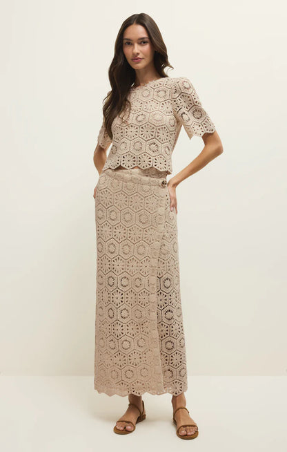 Raquel Lace Cropped Top - Natural