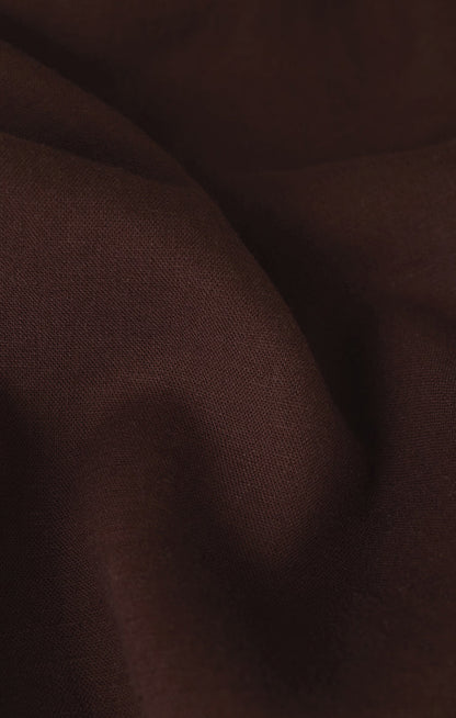 Sloane Linen Cropped Top - Chocolate Cherry