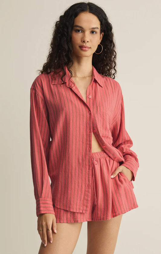 The Signature Striped Linen Top - Gelato
