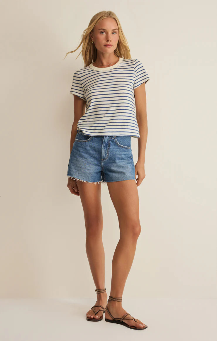 Junie Striped Tee - True Navy