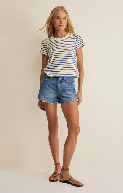 Junie Striped Tee - True Navy