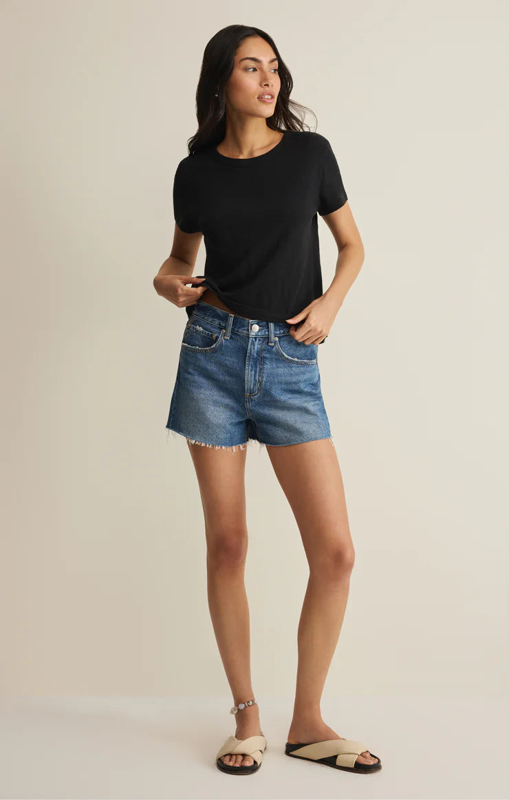 Junie Slub Tee - Black