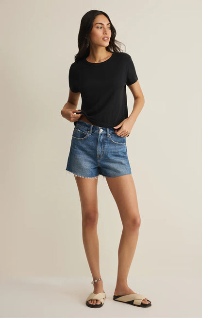 Junie Slub Tee - Black