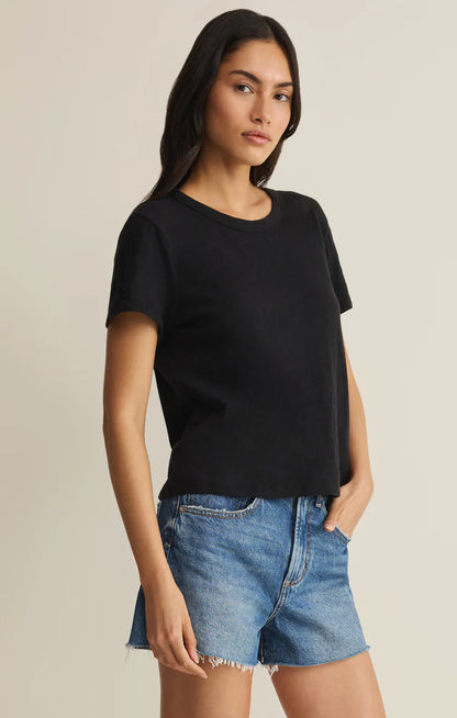 Junie Slub Tee - Black