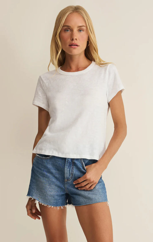 Junie Slub Tee - White