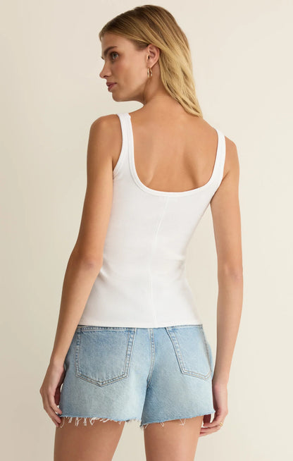 Renae Rib Tank Top - White
