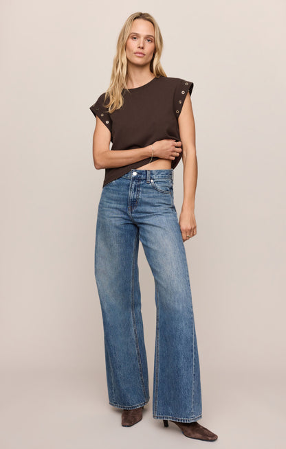 Camino Grommet Muscle Tee - Dark Chocolate