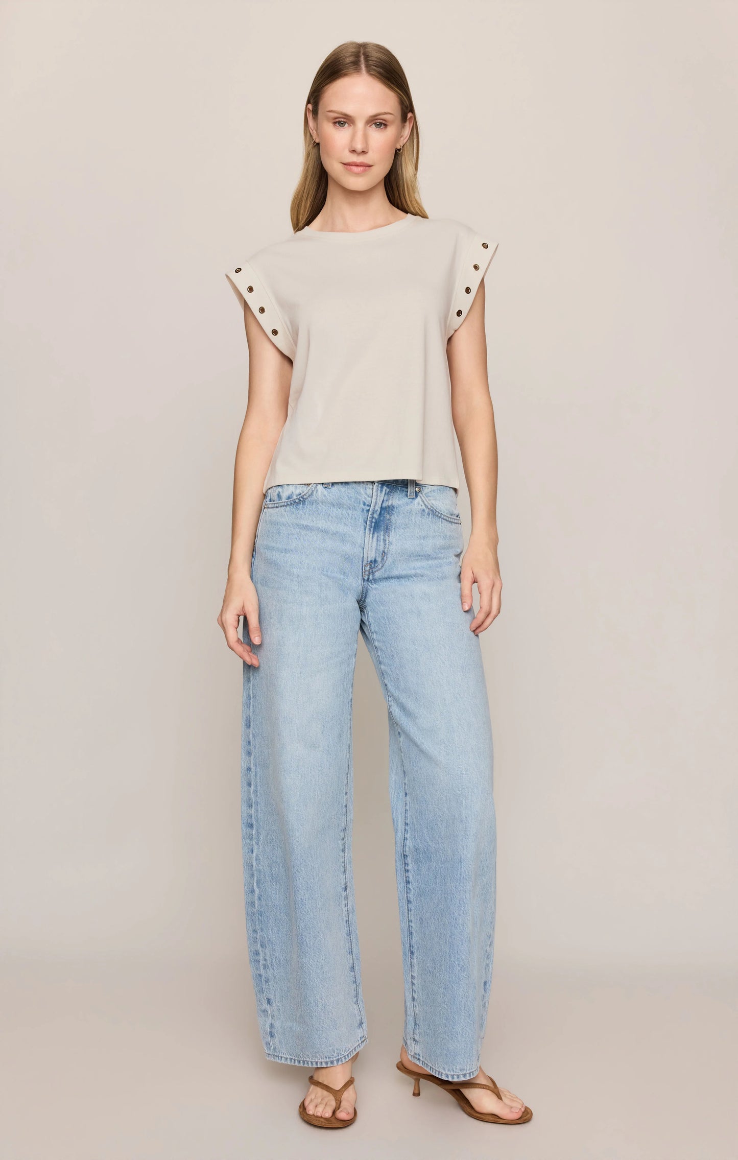 Camino Grommet Muscle Tee - Sandstone