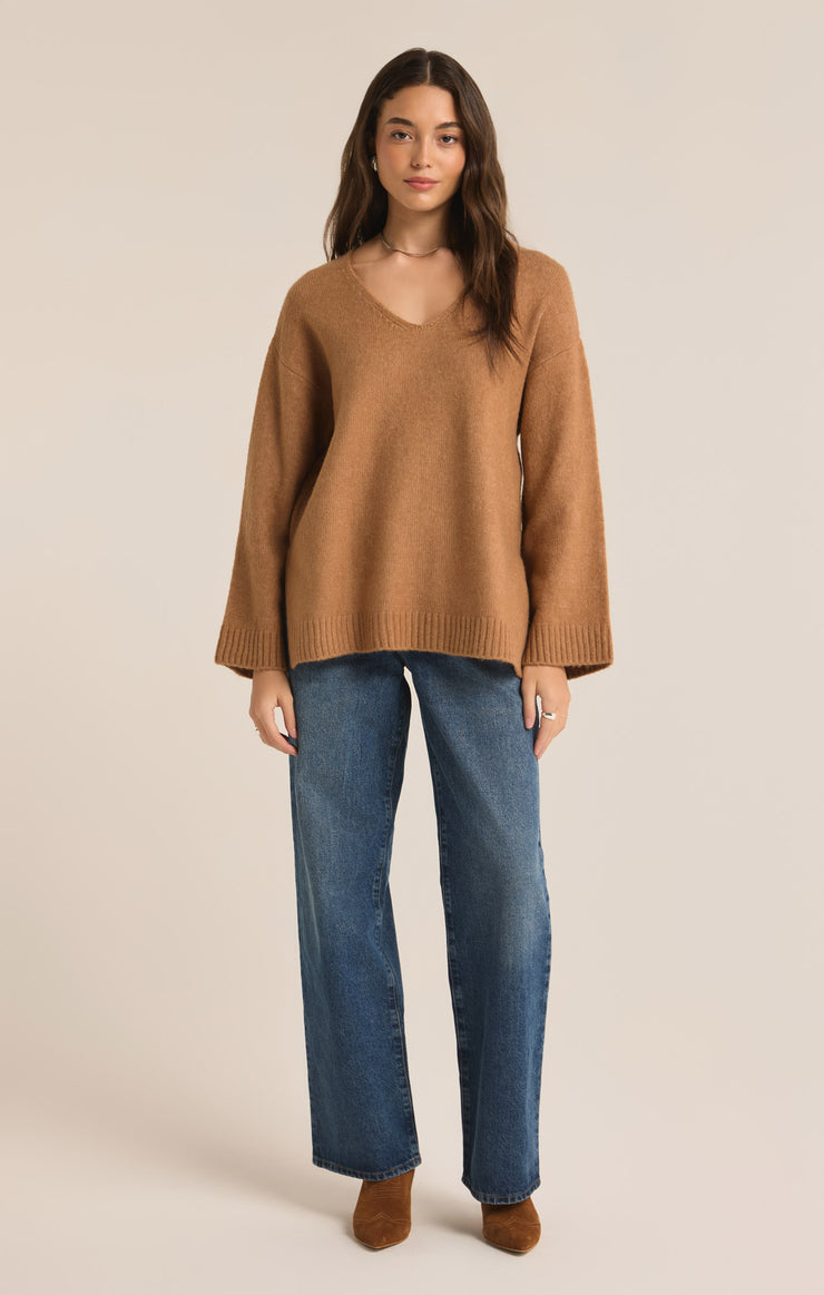 Z SUPPLY - Modern V-Neck Sweater - Burro