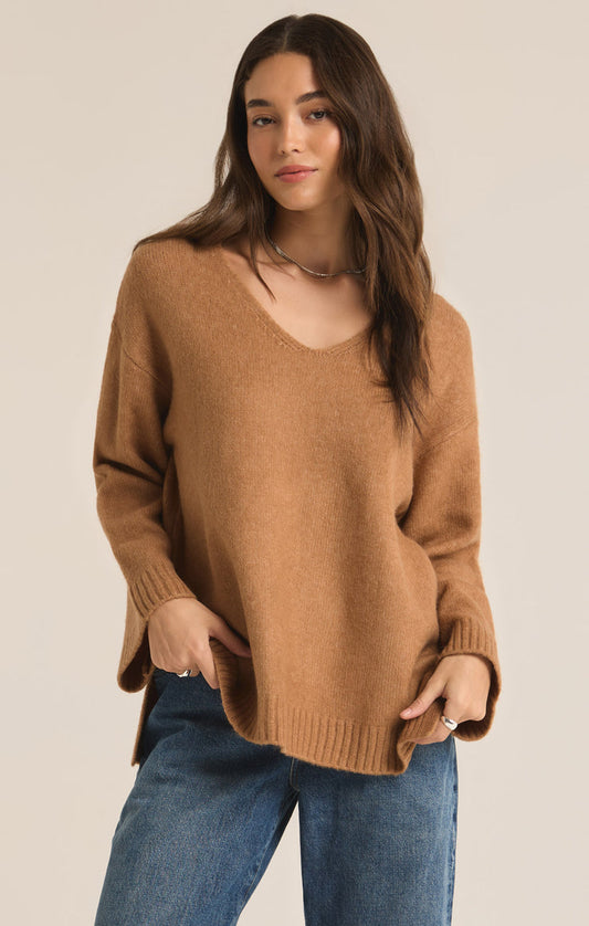 Z SUPPLY - Modern V-Neck Sweater - Burro