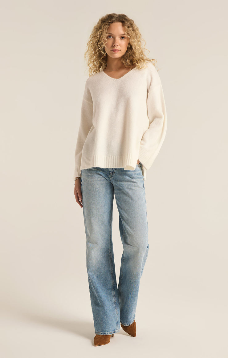 Z SUPPLY - Modern V-Neck Sweater - Sea Salt