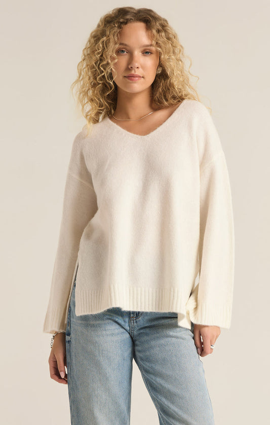 Z SUPPLY - Modern V-Neck Sweater - Sea Salt