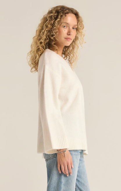 Z SUPPLY - Modern V-Neck Sweater - Sea Salt