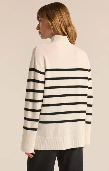 Z SUPPLY - Fin Stripe Turtleneck Sweater - Sea Salt