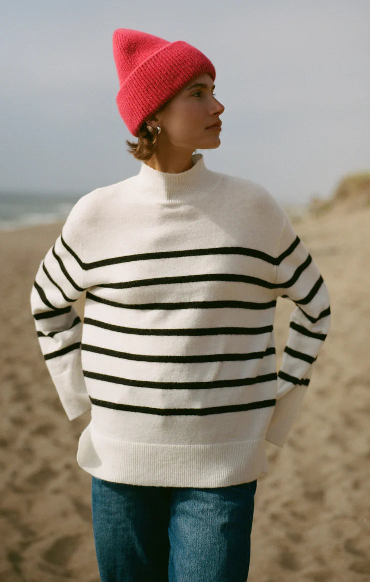 Z SUPPLY - Fin Stripe Turtleneck Sweater - Sea Salt