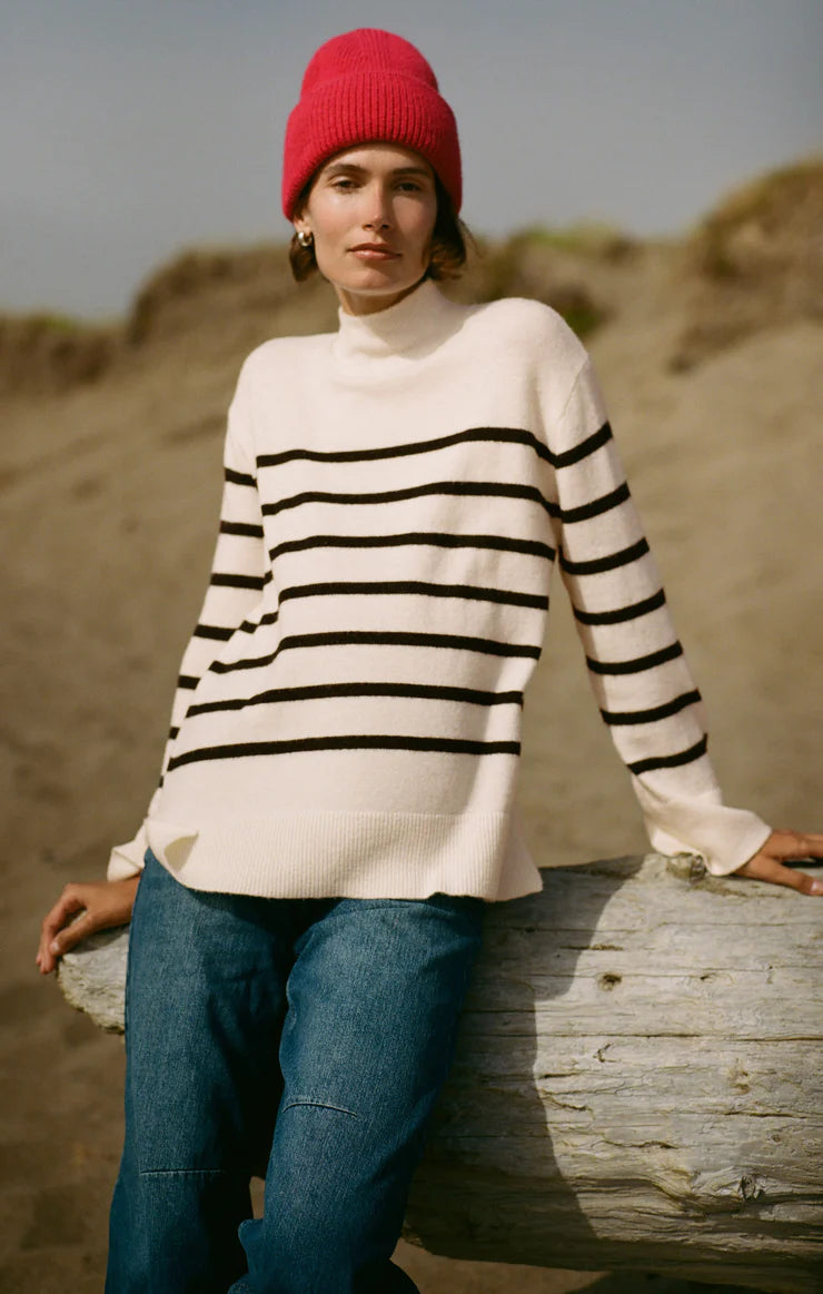 Z SUPPLY - Fin Stripe Turtleneck Sweater - Sea Salt