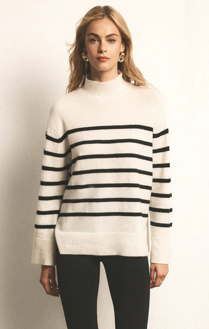 Z SUPPLY - Fin Stripe Turtleneck Sweater - Sea Salt