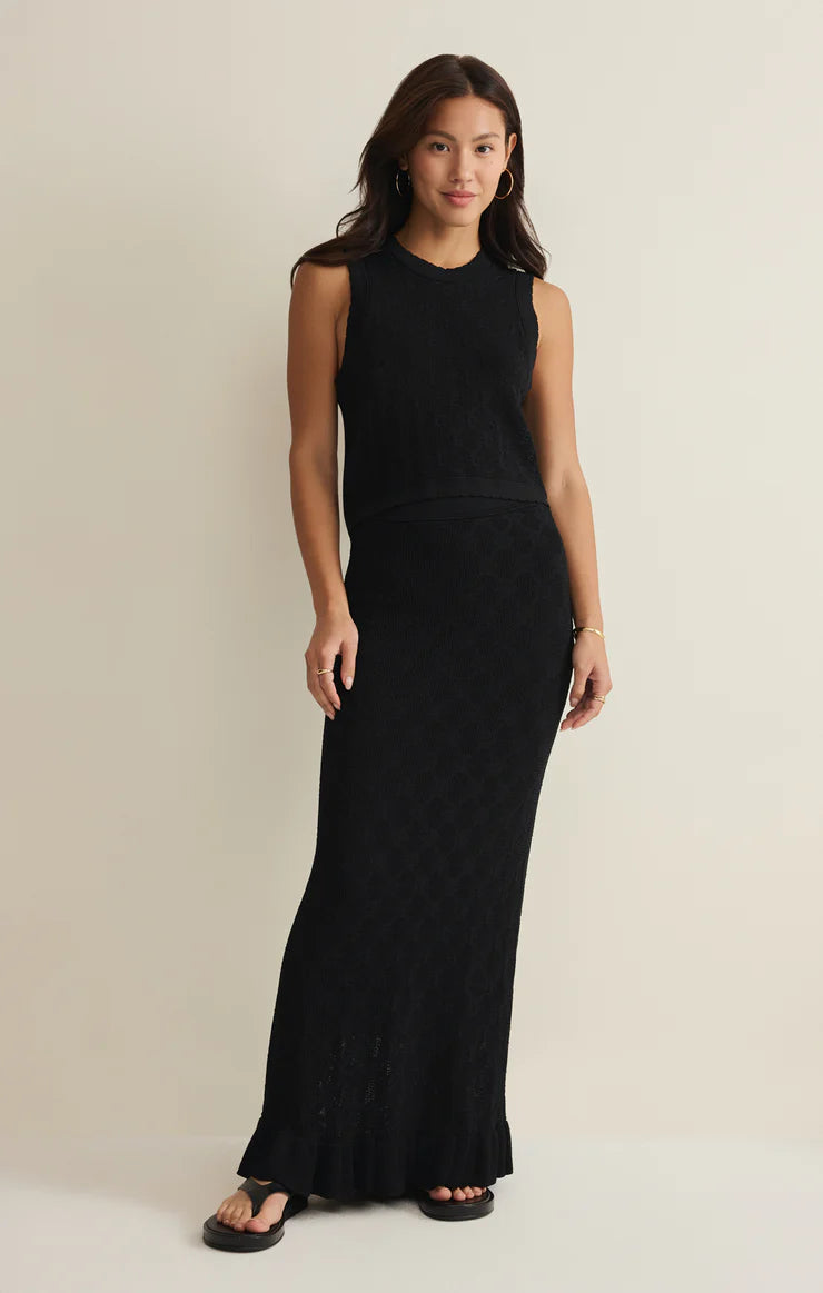 Ramona Cropped Sweater Tank - Black - Spinout