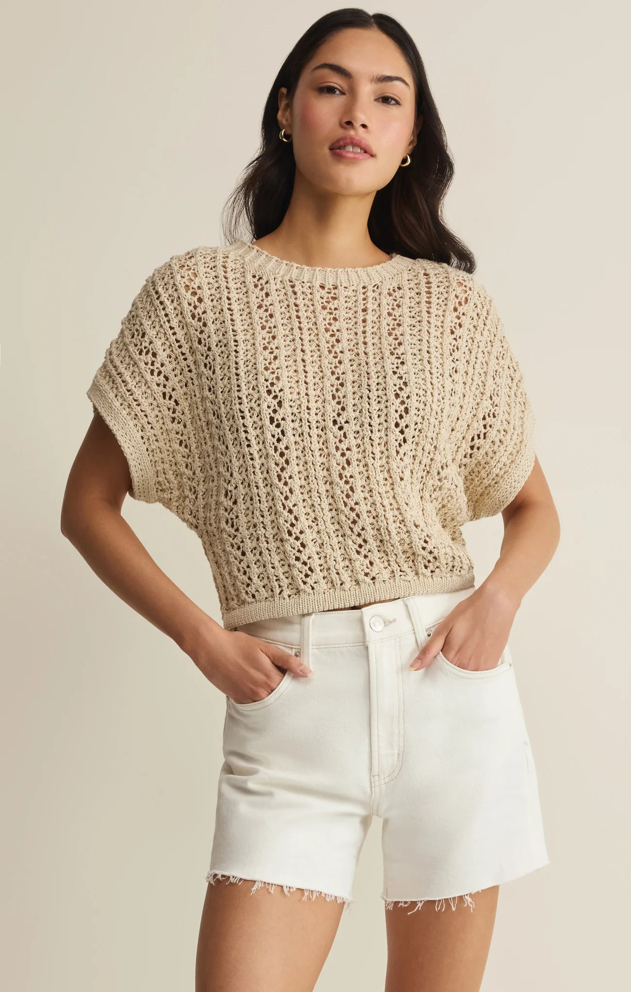 Ballast Crochet Sweater Top - Natural