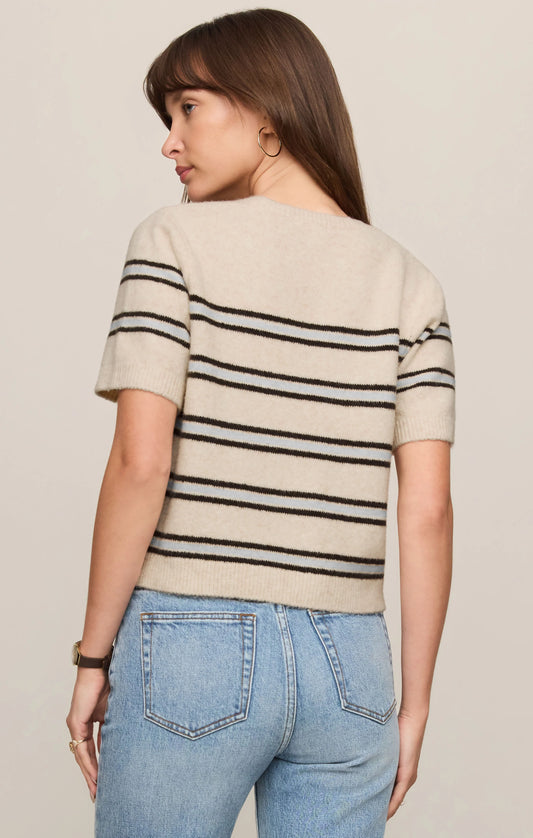 Gatewood Stripe Sweater Tee - Light Oatmeal Heather
