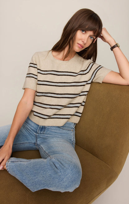 Gatewood Stripe Sweater Tee - Light Oatmeal Heather