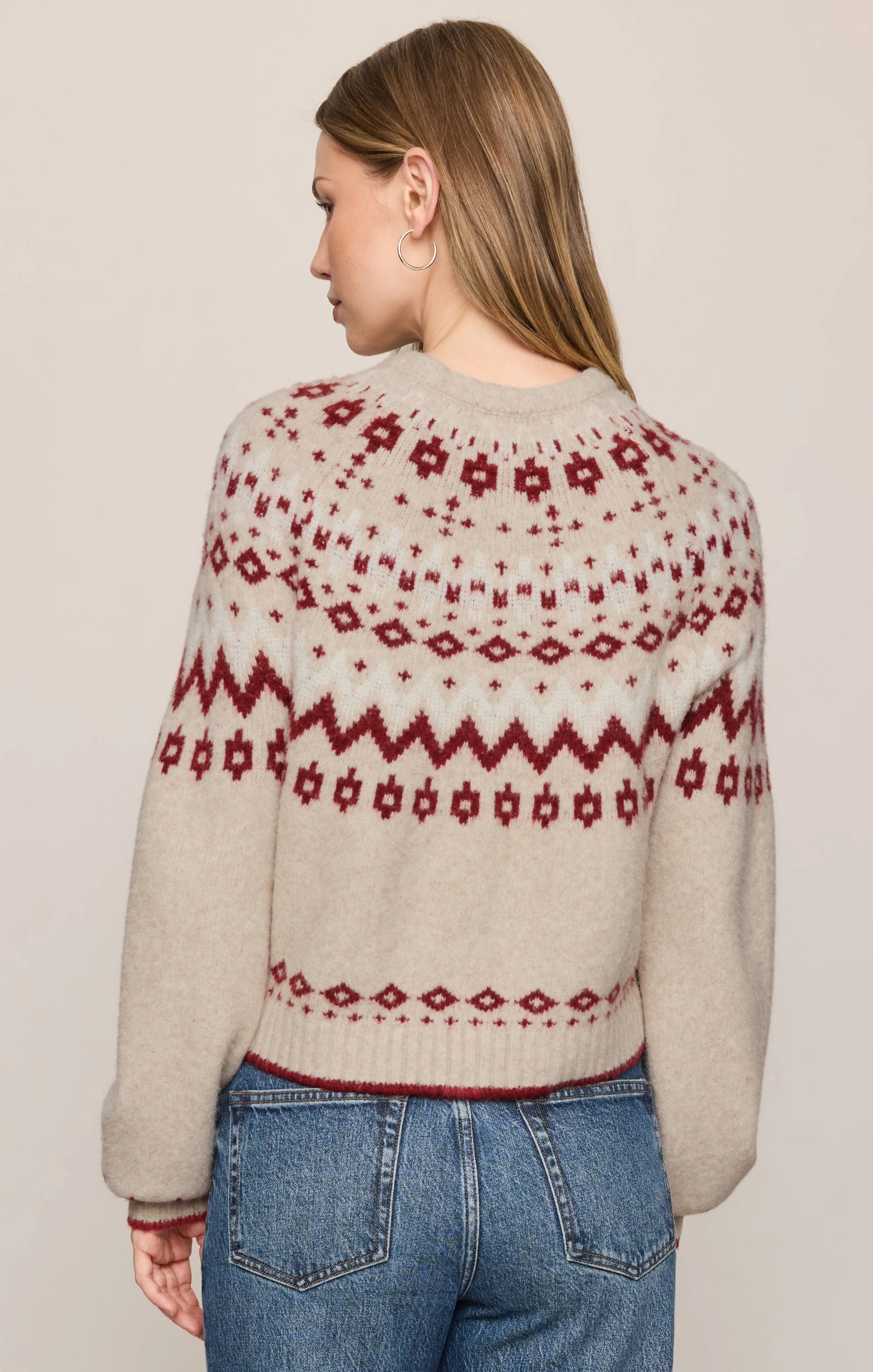 String The Lights Fair Isle Sweater - Oatmeal Heather