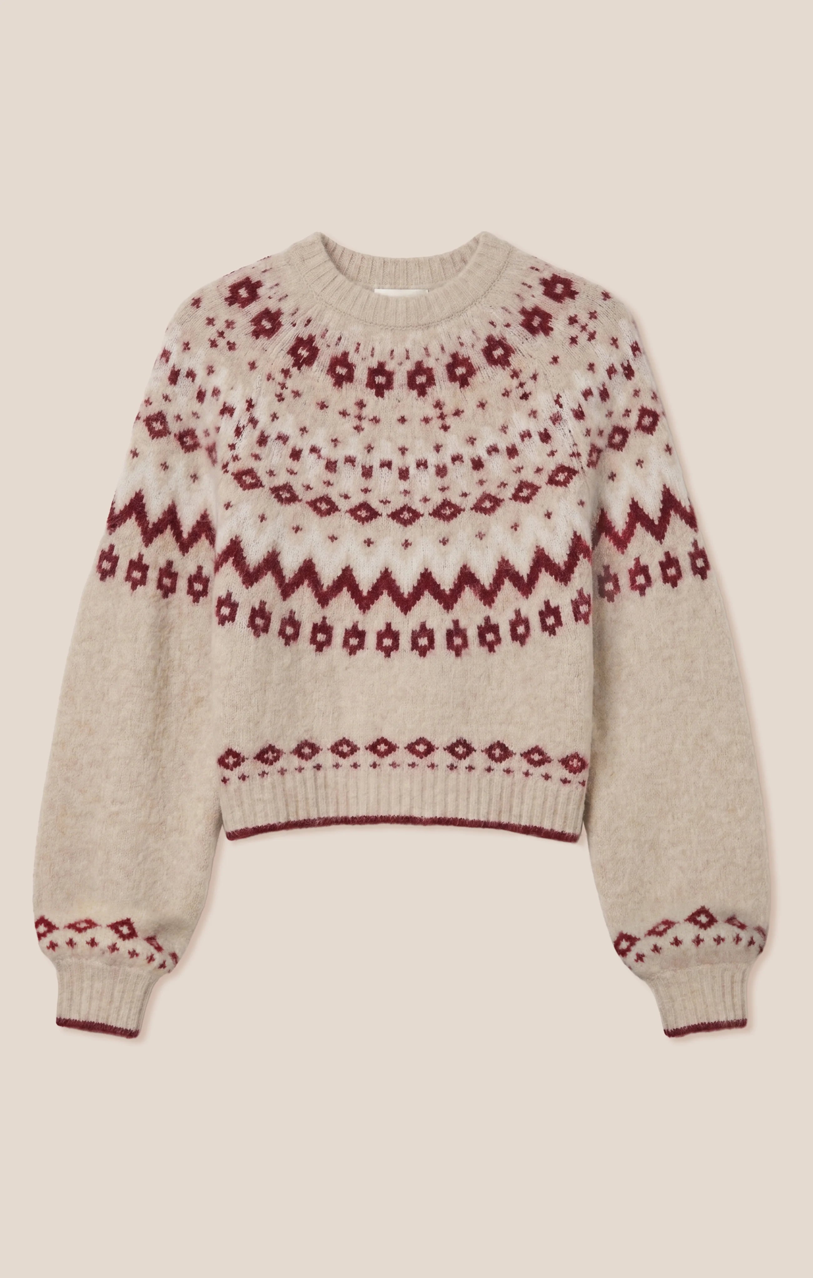 String The Lights Fair Isle Sweater - Oatmeal Heather