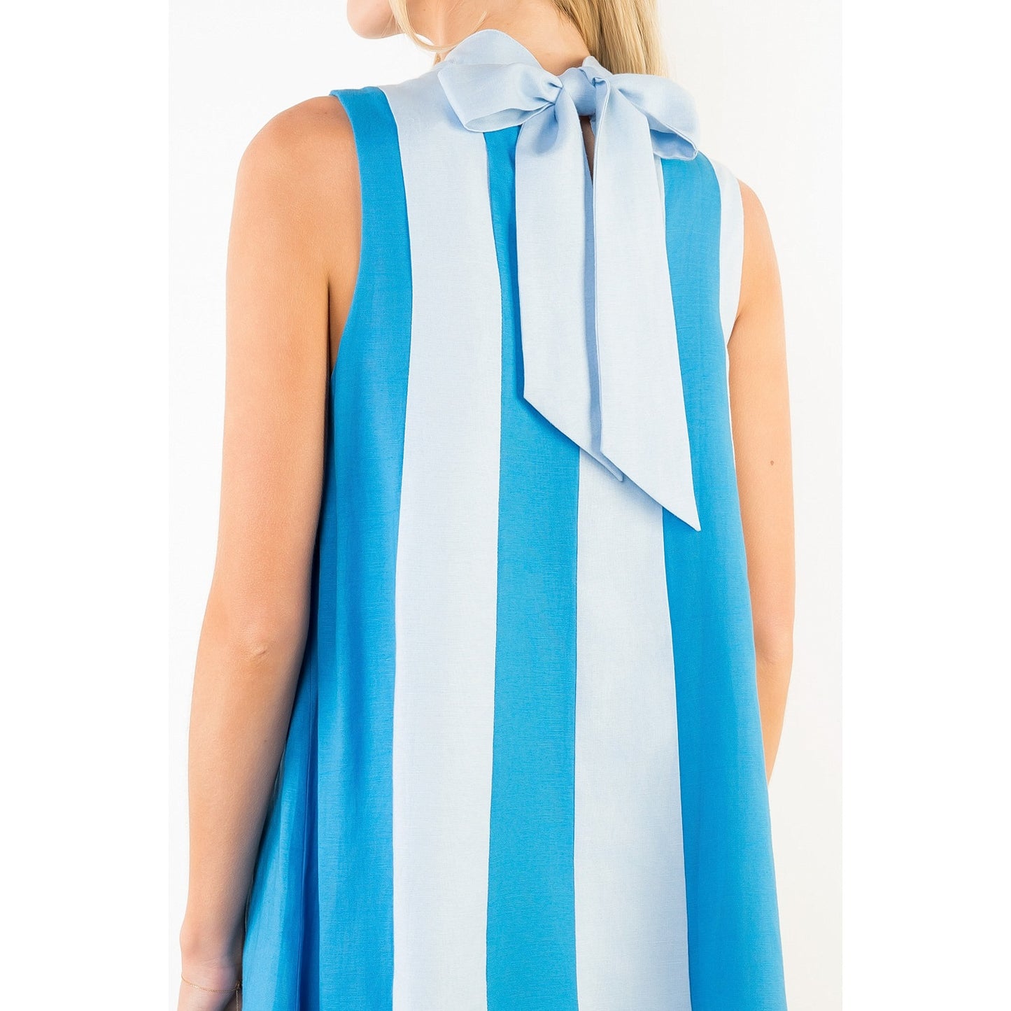 Sleeveless Colorblock Dress - Blue