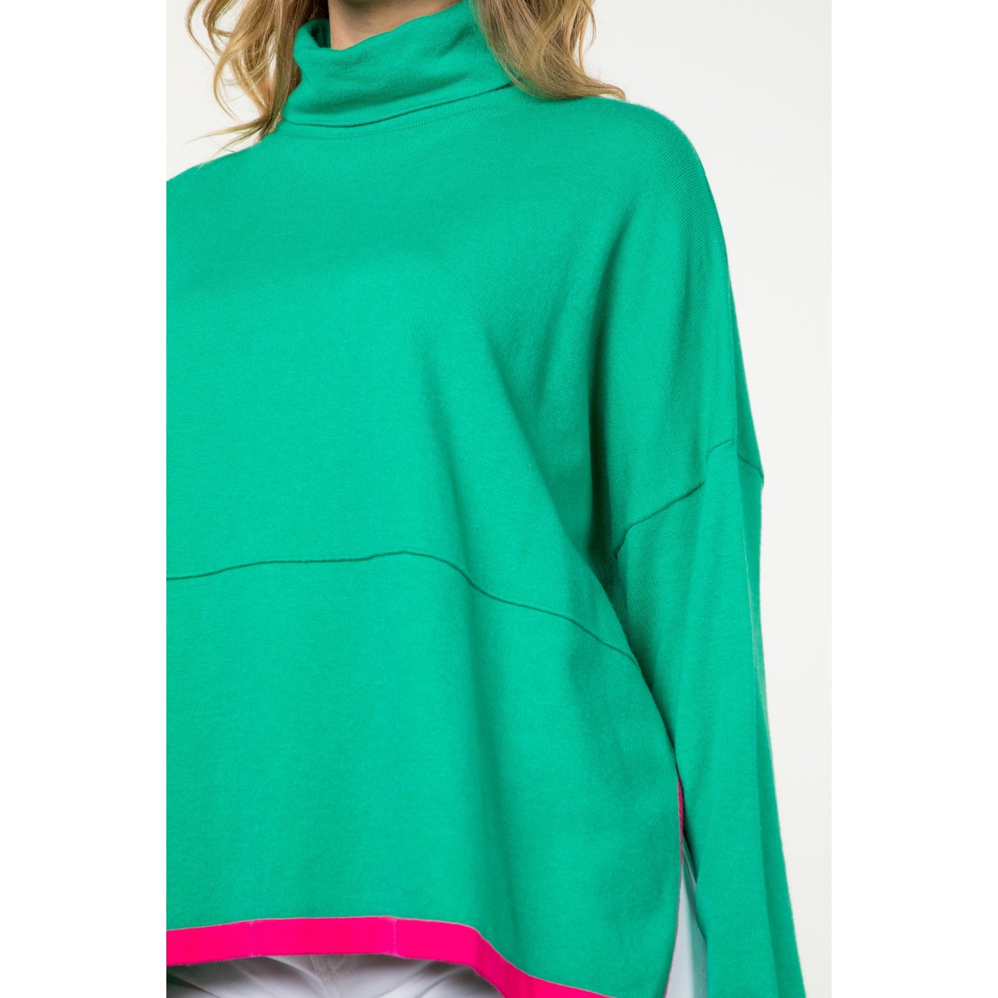 THML - Turtleneck Knit Sweater - Green