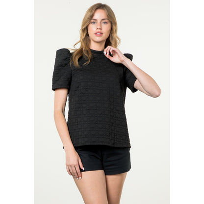 THML - Short Sleeve Textured Top - Black