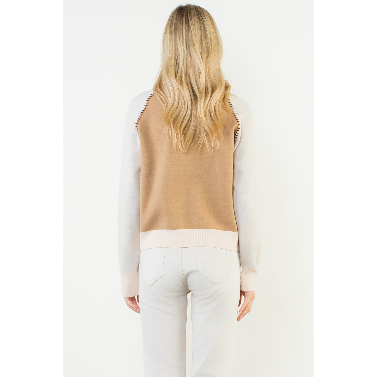 Western Theme Embroidery Detail Cardigan - Cream