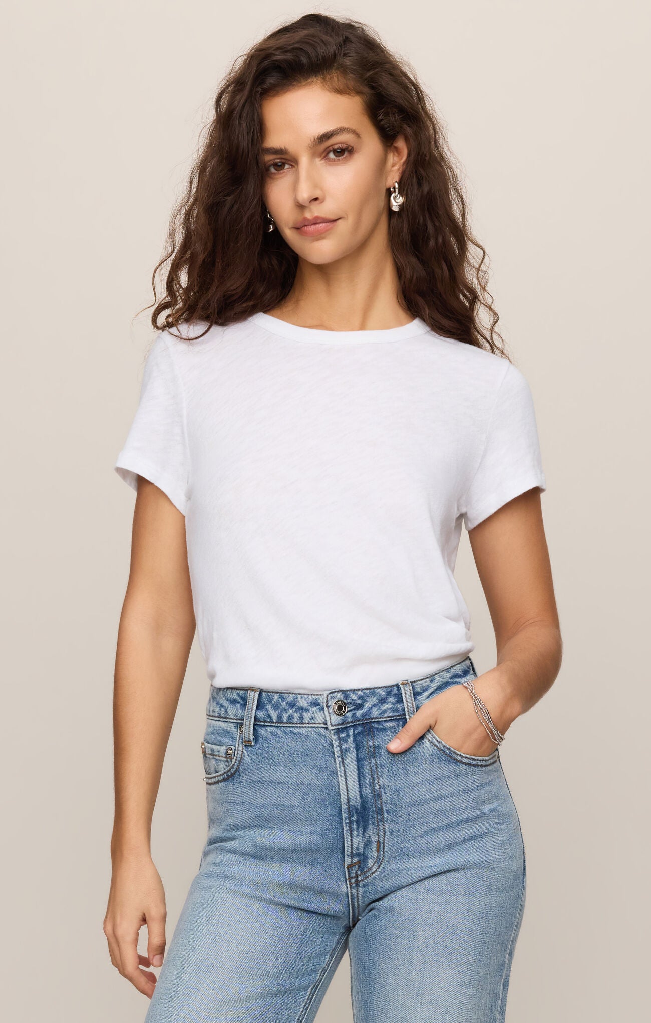 Junie Slub Tee Shirt - White