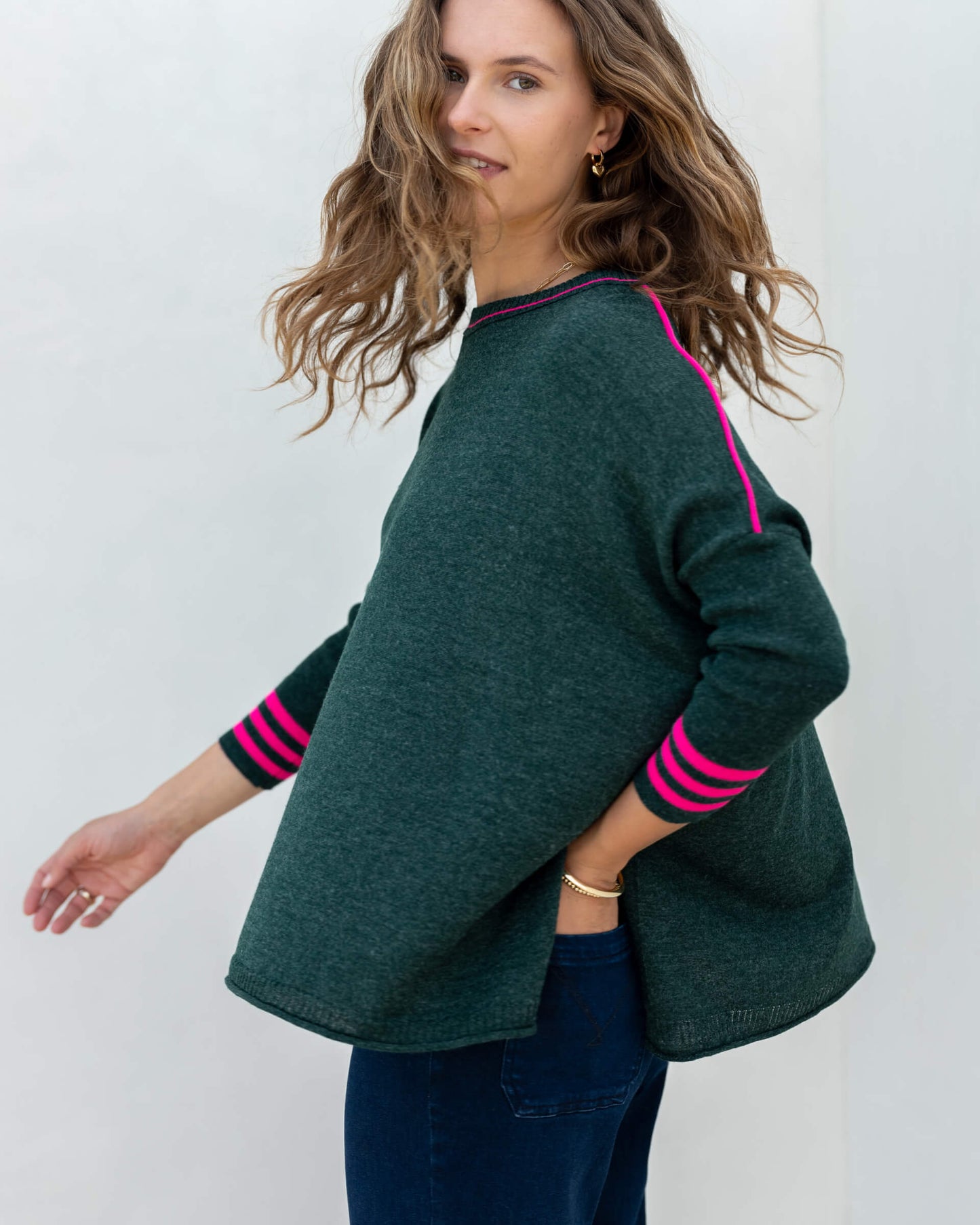 MerSea - Catalina Crewneck Sweater - Alpine/Lipstick Colorblock Sport