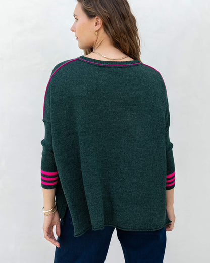 MerSea - Catalina Crewneck Sweater - Alpine/Lipstick Colorblock Sport