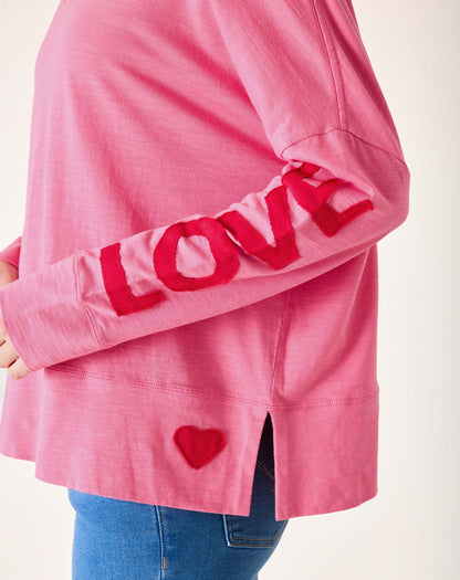 Amour Cotton Slub Tee - Parfait Pink/Red