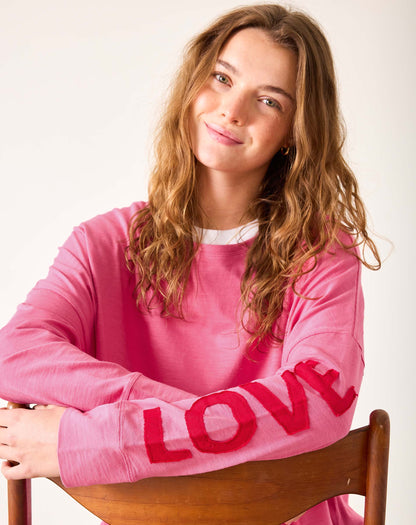 Amour Cotton Slub Tee - Parfait Pink/Red