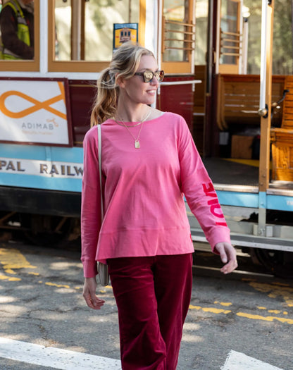 Amour Cotton Slub Tee - Parfait Pink/Red