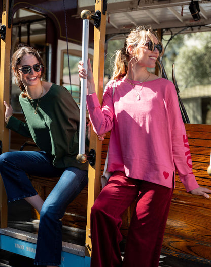 Amour Cotton Slub Tee - Parfait Pink/Red