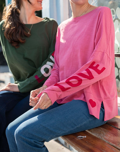 Amour Cotton Slub Tee - Parfait Pink/Red