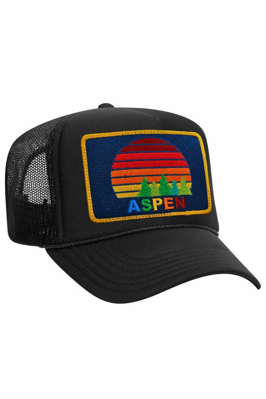 Aspen Sunset Trucker Hat - Black