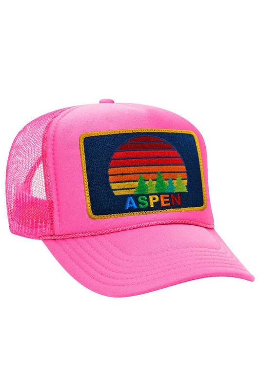 Aspen Sunset Trucker Hat - Neon Pink