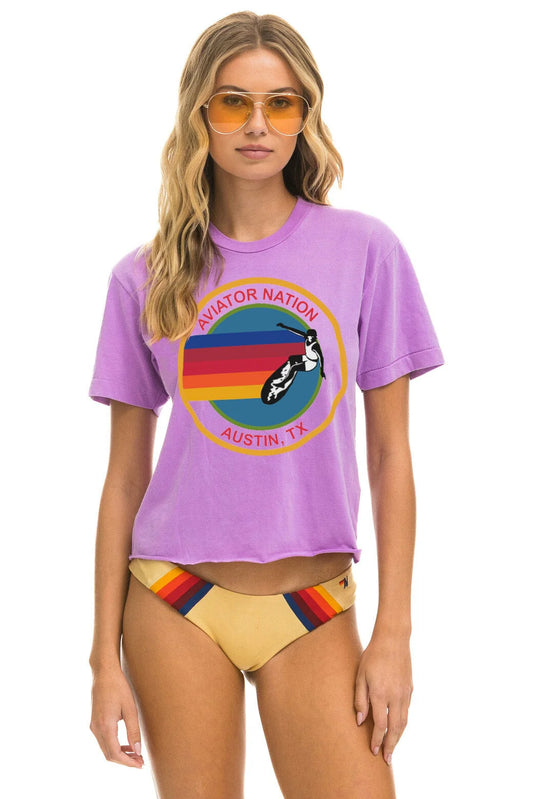 Austin Boyfriend Tee - Neon Purple