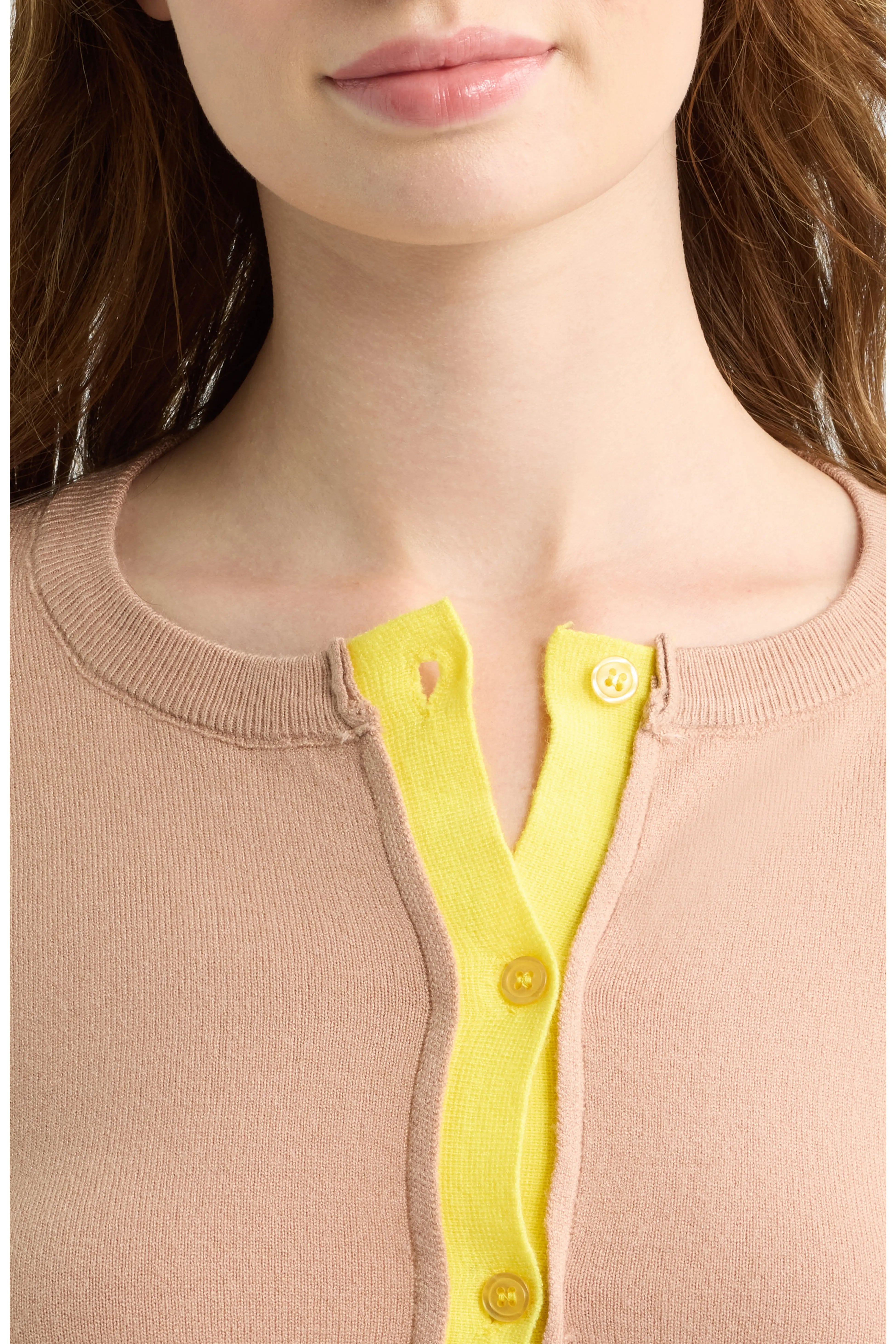 Zeppelin Cardigan - Beiby Beige w/Yellow