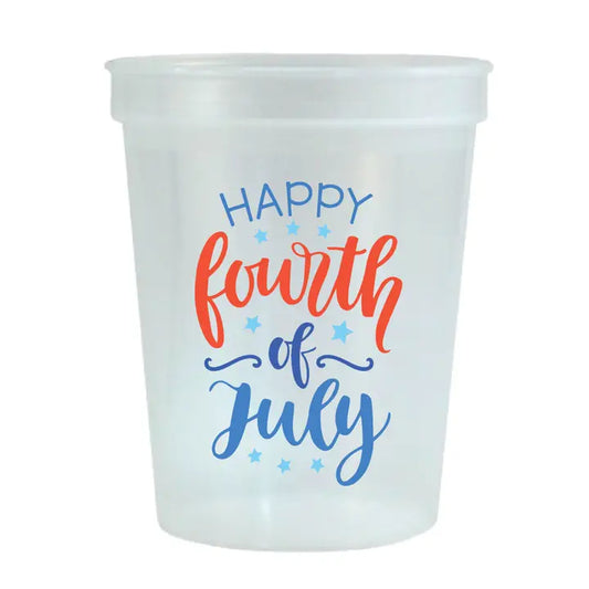 Happy Fourth of July Blue Stadium Cups