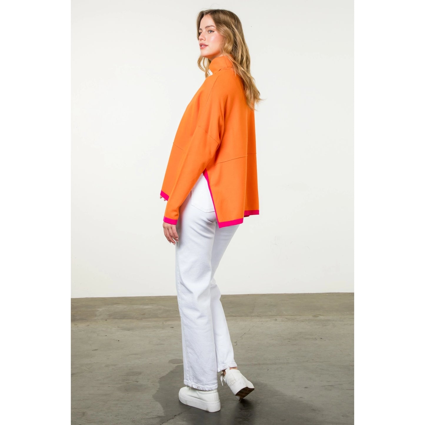 THML - Turtleneck Knit Sweater - Orange