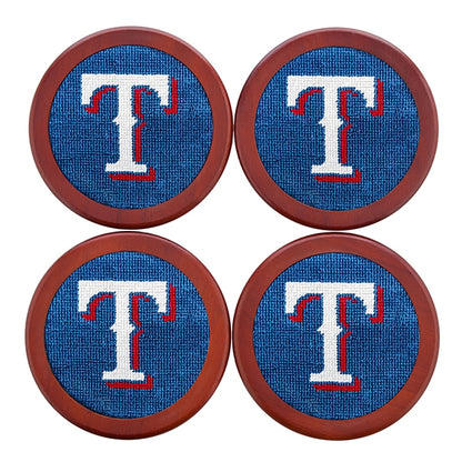 Texas Rangers Needlepoint Coaster Set